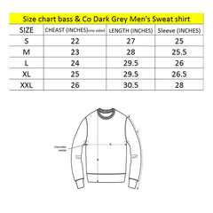 Bas&c Dark Grey long sleeve fleece crew neck men's sweatshirt