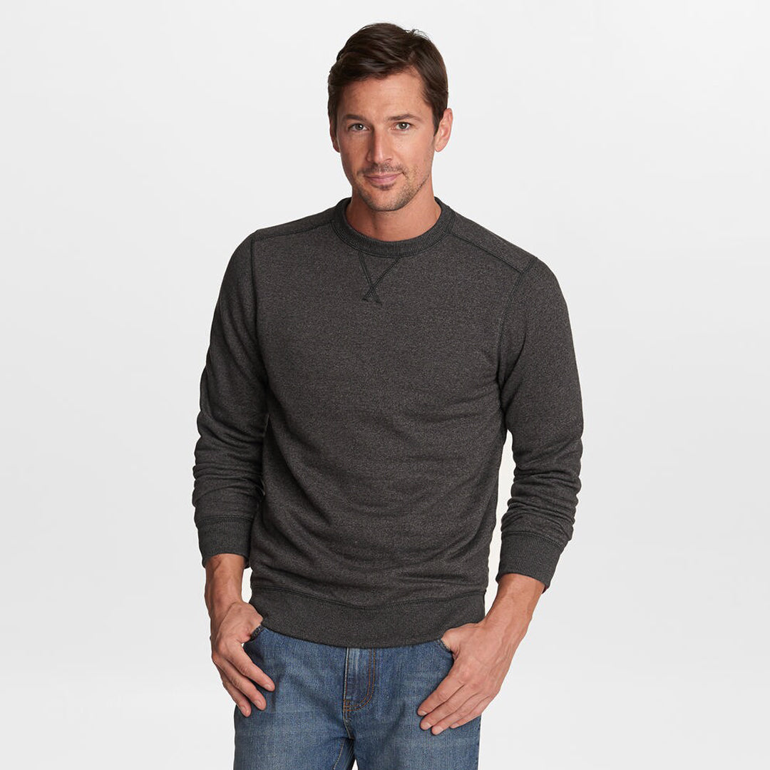 Bas&c Dark Grey long sleeve fleece crew neck men's sweatshirt