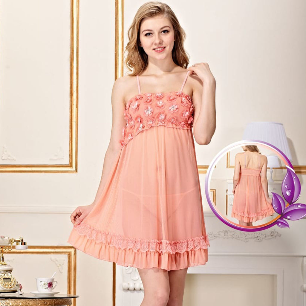wozuly baby doll peach lace Lingerie (4454997491760)