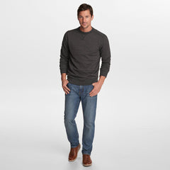 Bas&c Dark Grey long sleeve fleece crew neck men's sweatshirt