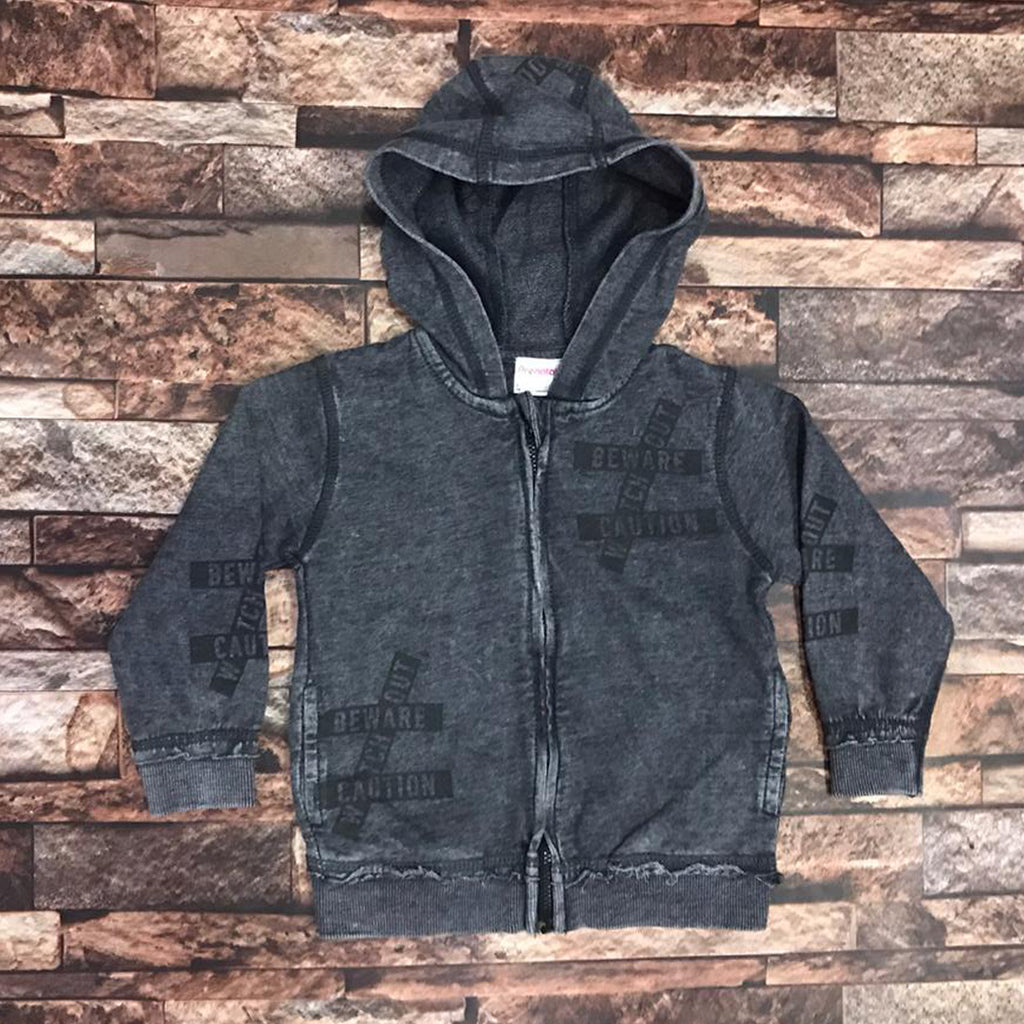 Brand prentl grey stone wash grey front zipper hoodies (4406421389360)