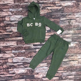 BCBG baby girl green colour hood & sweat fleece pair