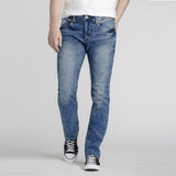 Brand D&C slim fit stretchable dark blue stone wash mens jeans