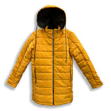 air premium quality yellow long puffer jacket for women