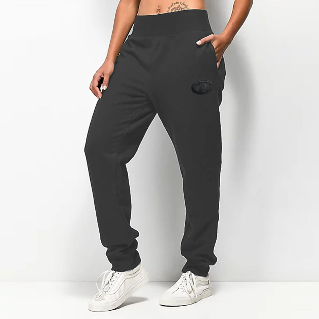 chpn slim fit black sweat jogger pant for women