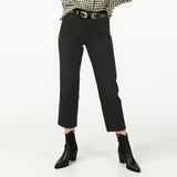 sora high rise 70's straight fit faded black jeans for women