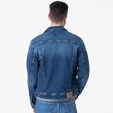 ges stretchable medium blue denim jacket for men