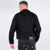 ges stretchable jet black denim jacket for men