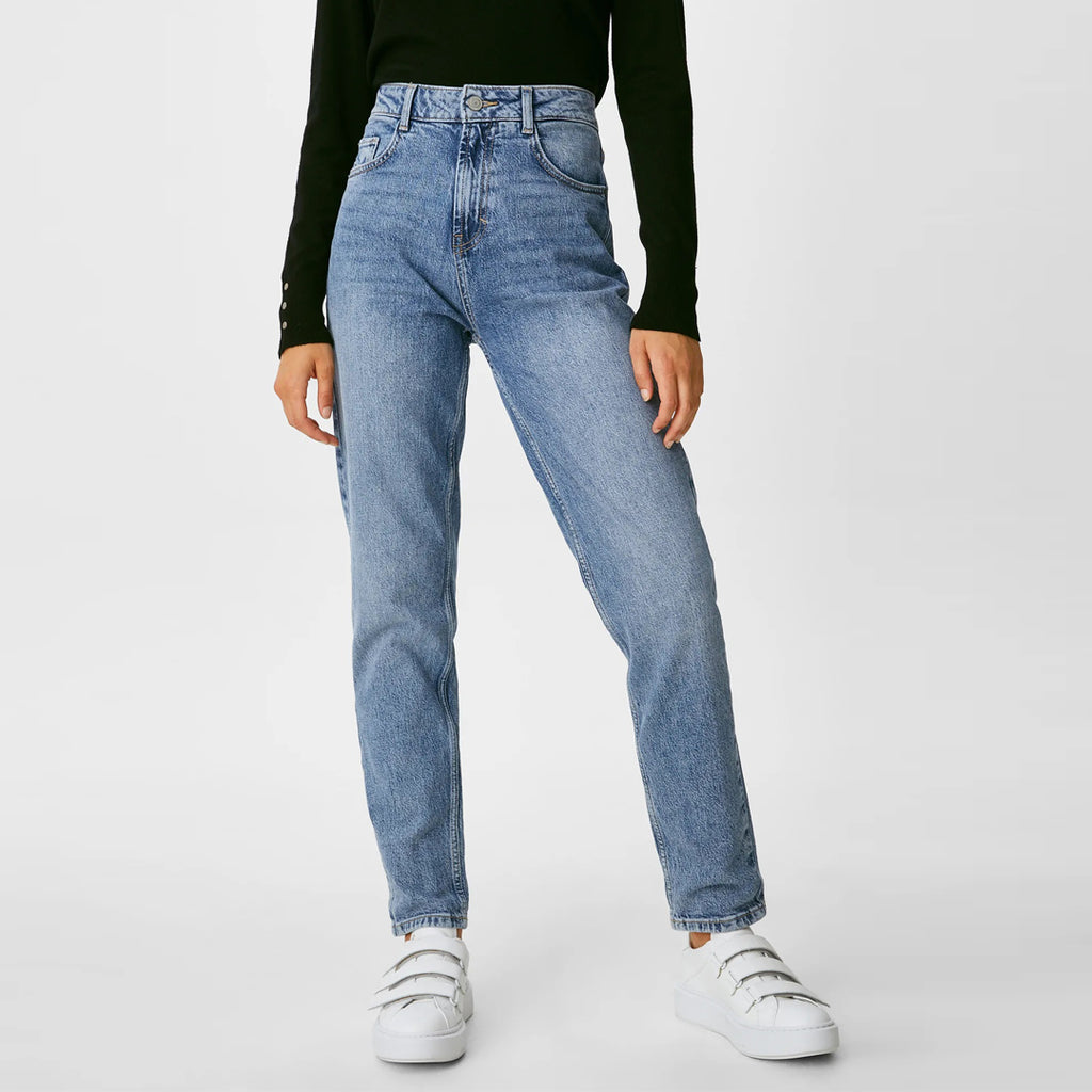 CA mom fit high rise jeans for women