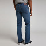 mustng straight leg dark faded blue mens jeans