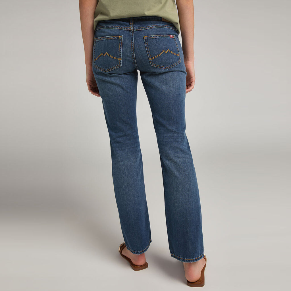 mustng straight leg medium blue relex fit ladies jeans