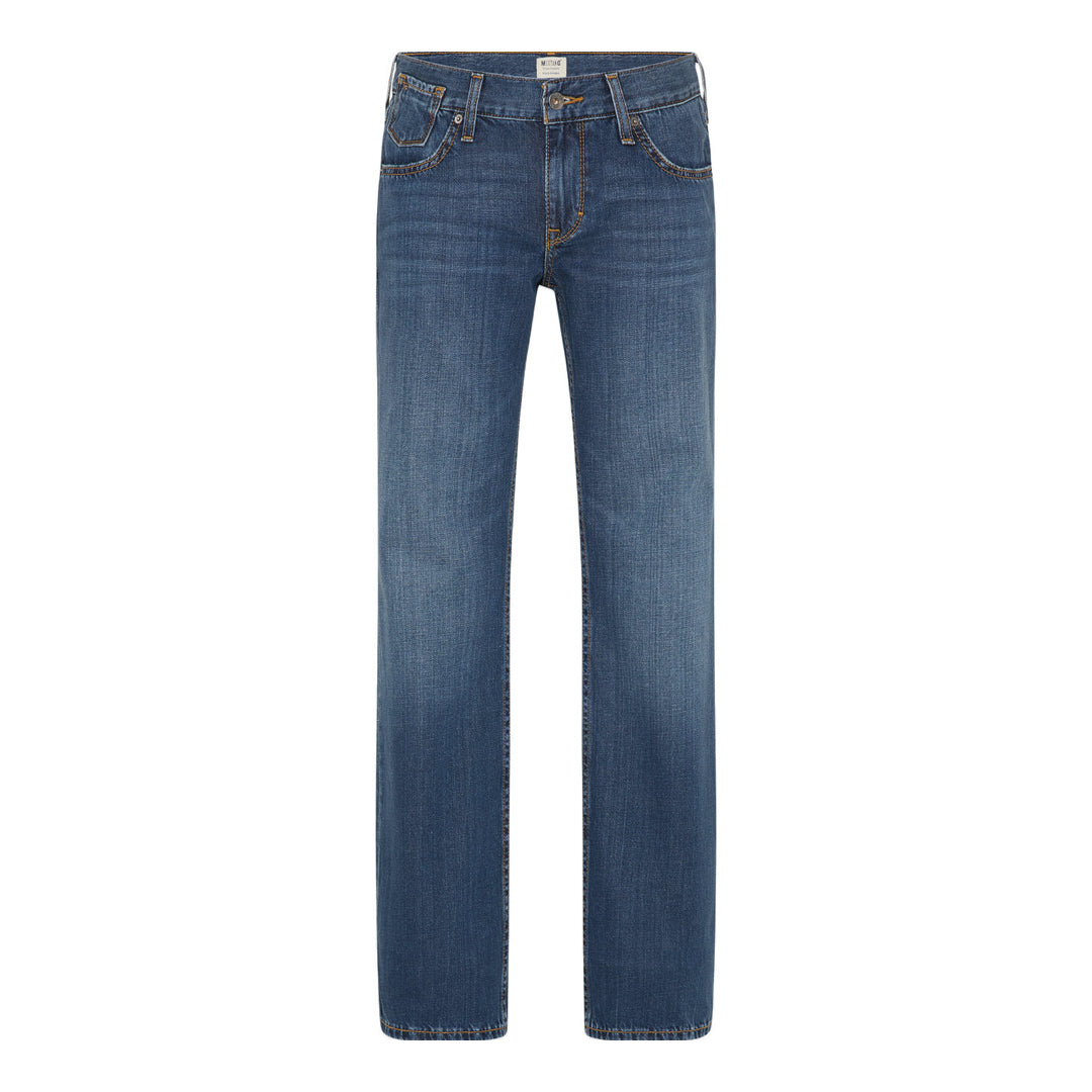 mustng straight leg medium blue relex fit ladies jeans