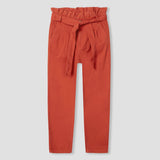 Mo high rise slouchy paperbag cotton trouser pant for women