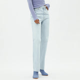 wekday extra straight leg high rise ice blue women jeans