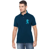 grdano embraided blue polo for men