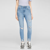 Pmark mid rise stretchable sky blue ripped jeans