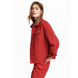 Hm oversized red denim jacket for women