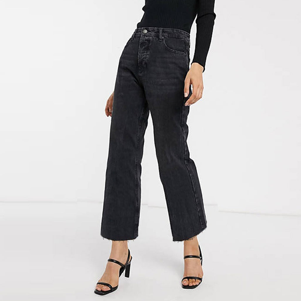 D&C straight fit high rise crop bottom jeans