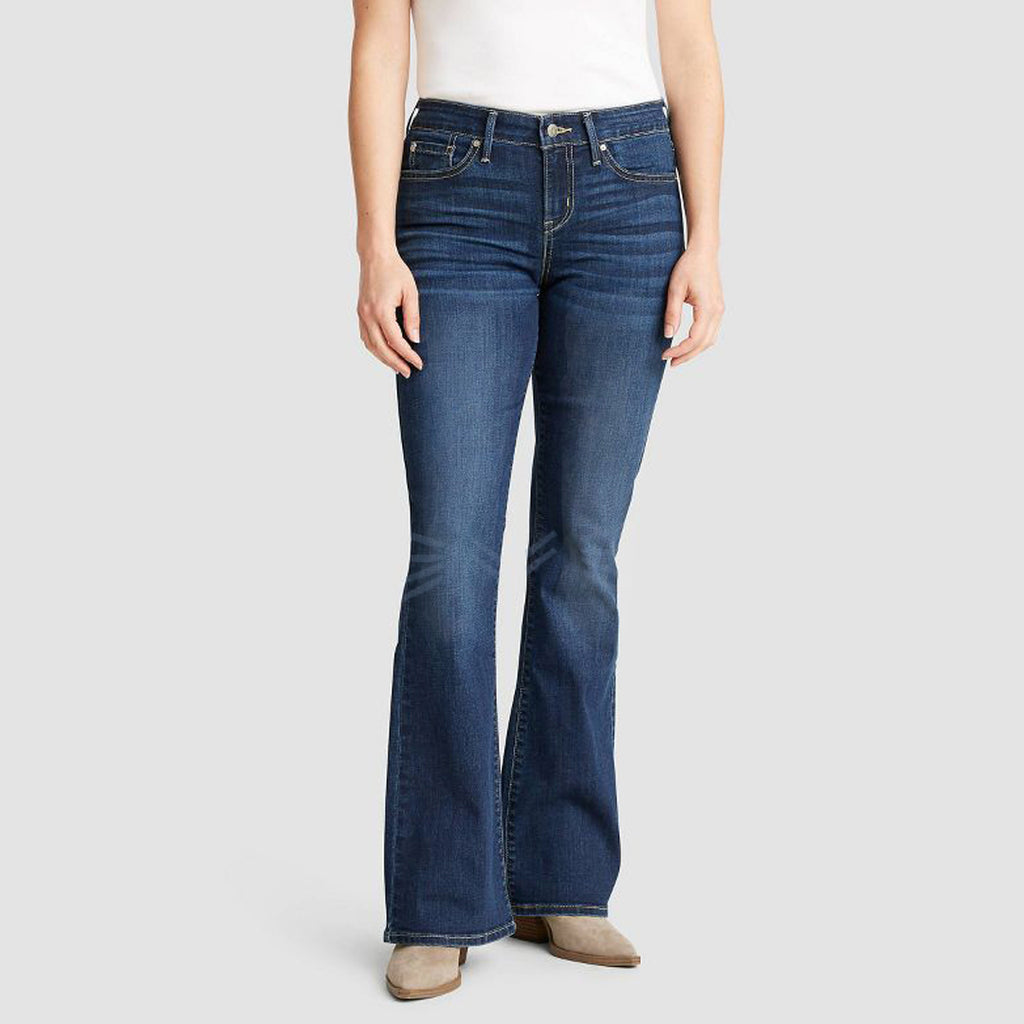 women modern bootcut blue stretchable jeans