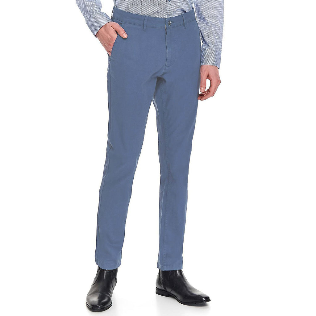 top secrt slim fit stretchable sky blue cotton chino pant for men