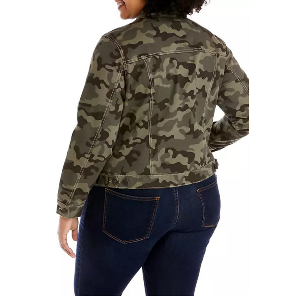 new dirction stretchable camouflage plus size denim jacket