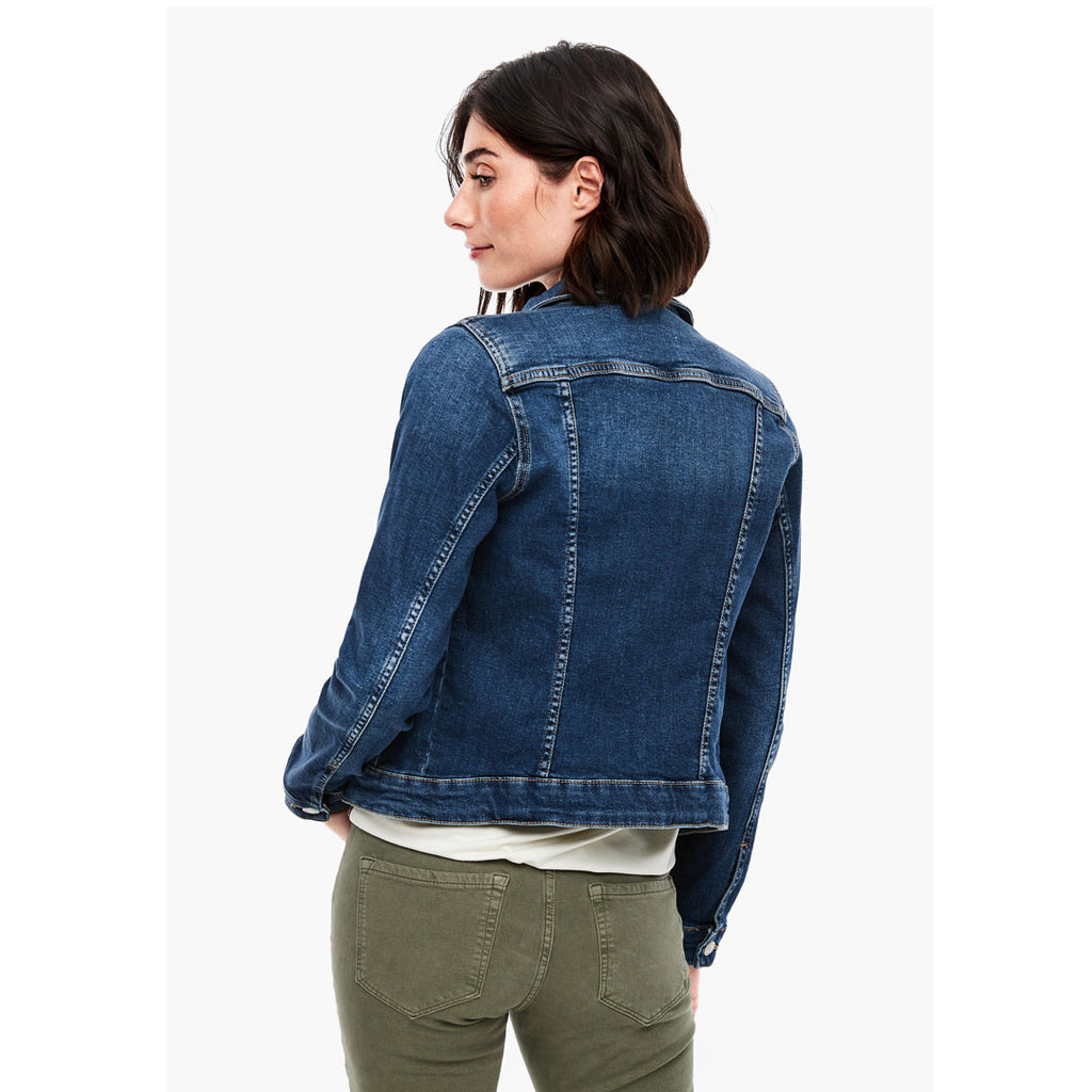 s.oliver slim fit stretchable denim jacket for women