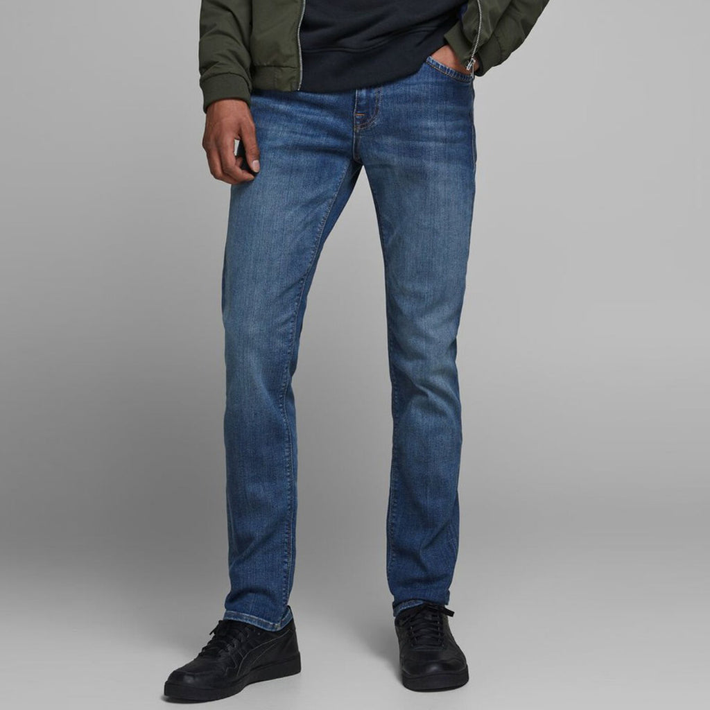J&J slim fit stretchable texture blue mens jeans