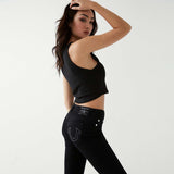 tru relgn skinny fit jet black stretchable ladies jeans