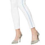 skiny girl high rise stretchable white side stripe jeans
