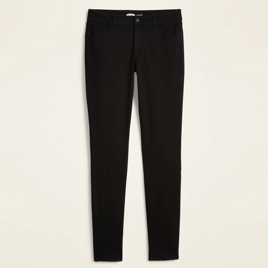 old nvy mid rise jet black skinny fit jeans for women