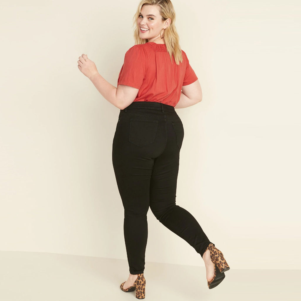 old nvy jet black high rise plus size women jeans