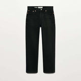 MGO Straight fit ankle length stretchable black ladies jeans