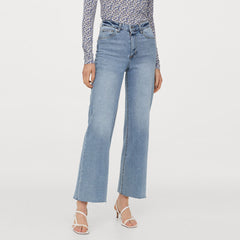 HM wide leg high rise crop bottom jeans