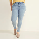 kabi women plus size light blue crop bottom slim fit stretchable jeans