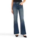 women  modern bootcut dark blue brownish fade stretchable jeans