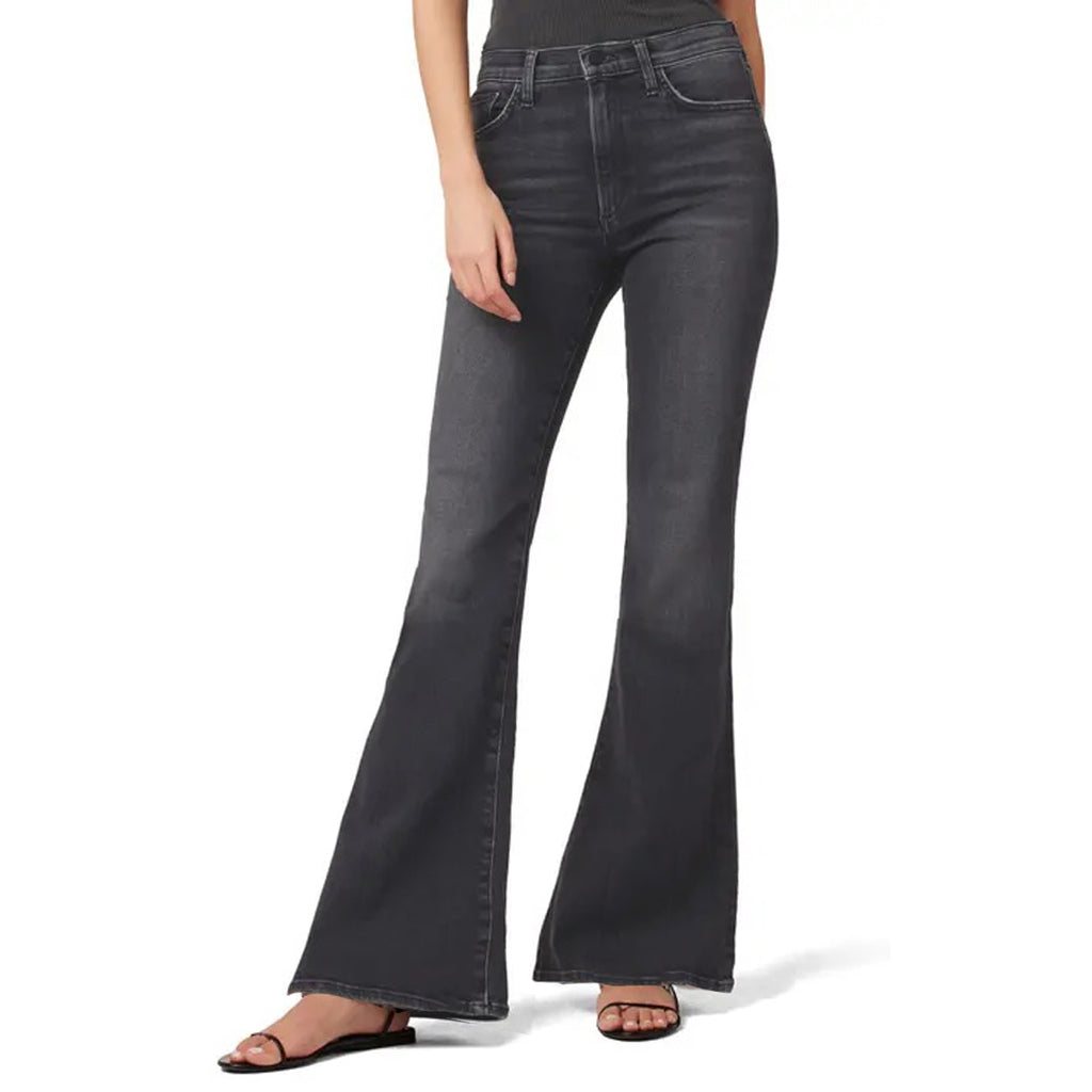 misguid high rise faded black flare jeans for women