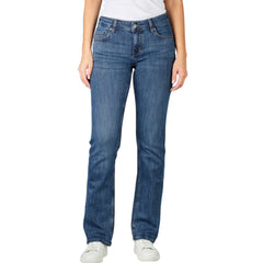 mustng straight leg medium blue ladies jeans