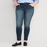 lvs women modern slim fit stretchable greenish blue plus size women jeans