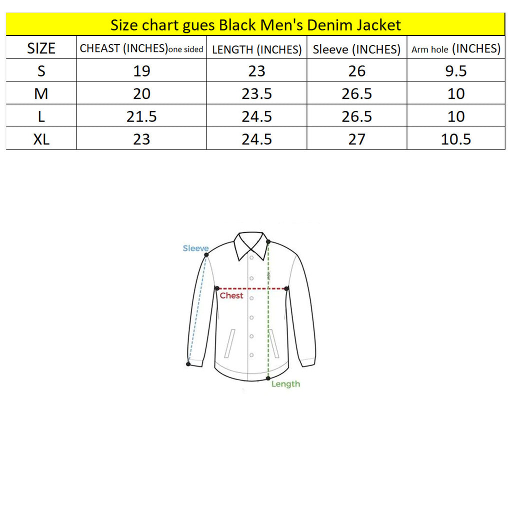 ges stretchable jet black denim jacket for men