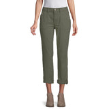 st jhn bay mid rise stretchable green straight cotton pant