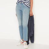 lvs women  modern straight light blue stretchable jeans