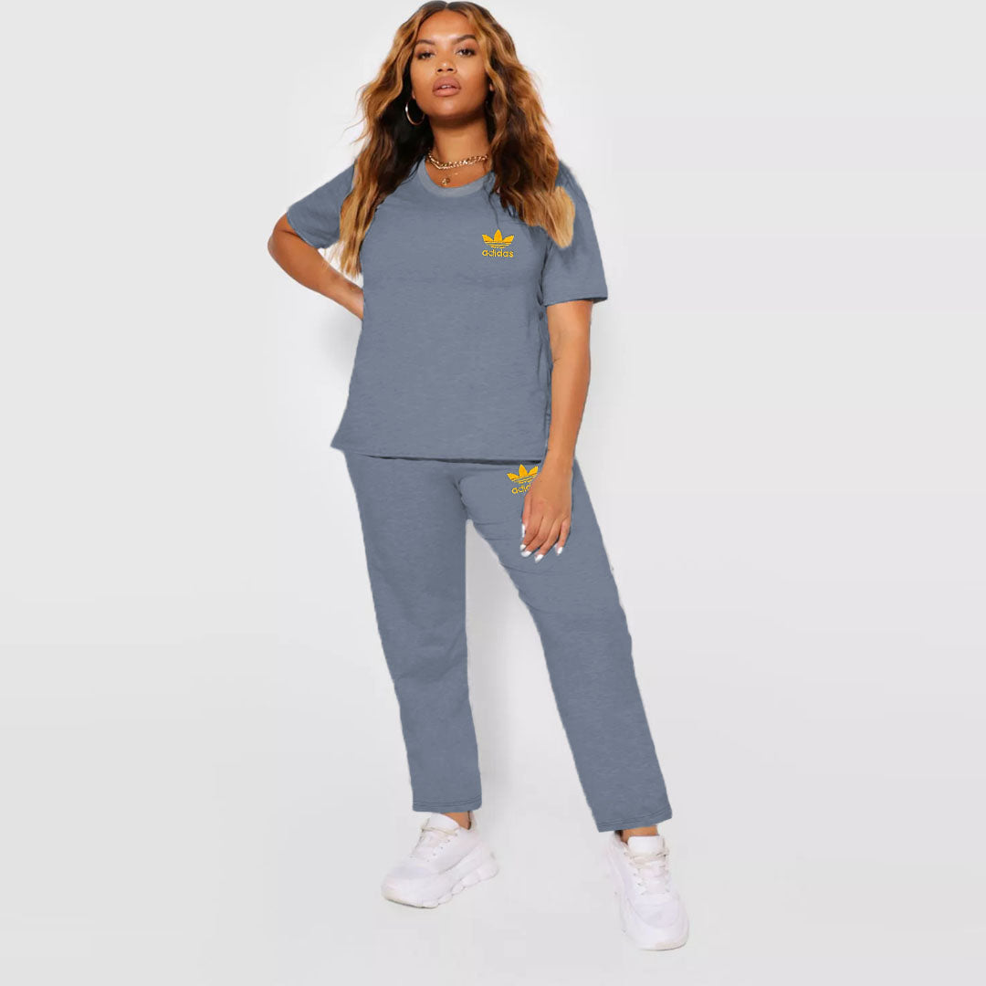 addi plus size light blue summer track suit for women