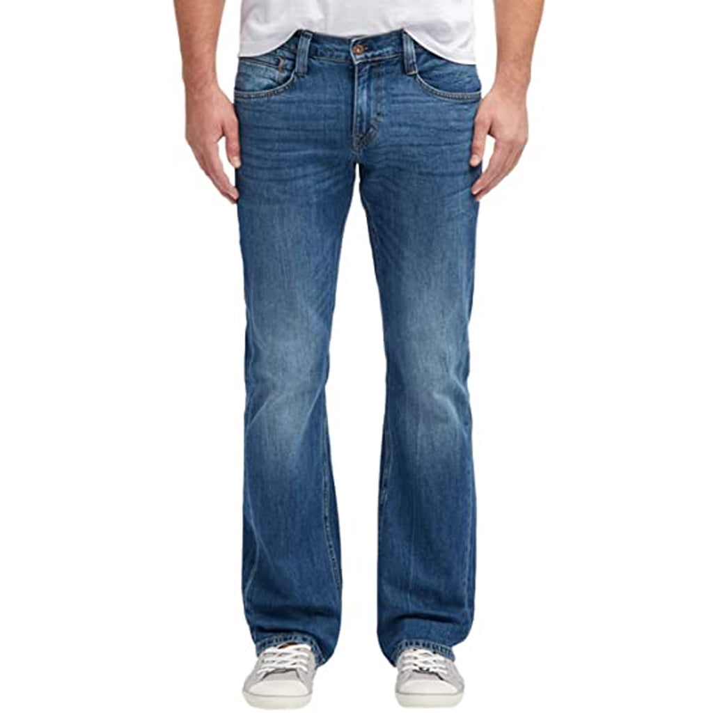 mustng boot leg medium blue mens jeans