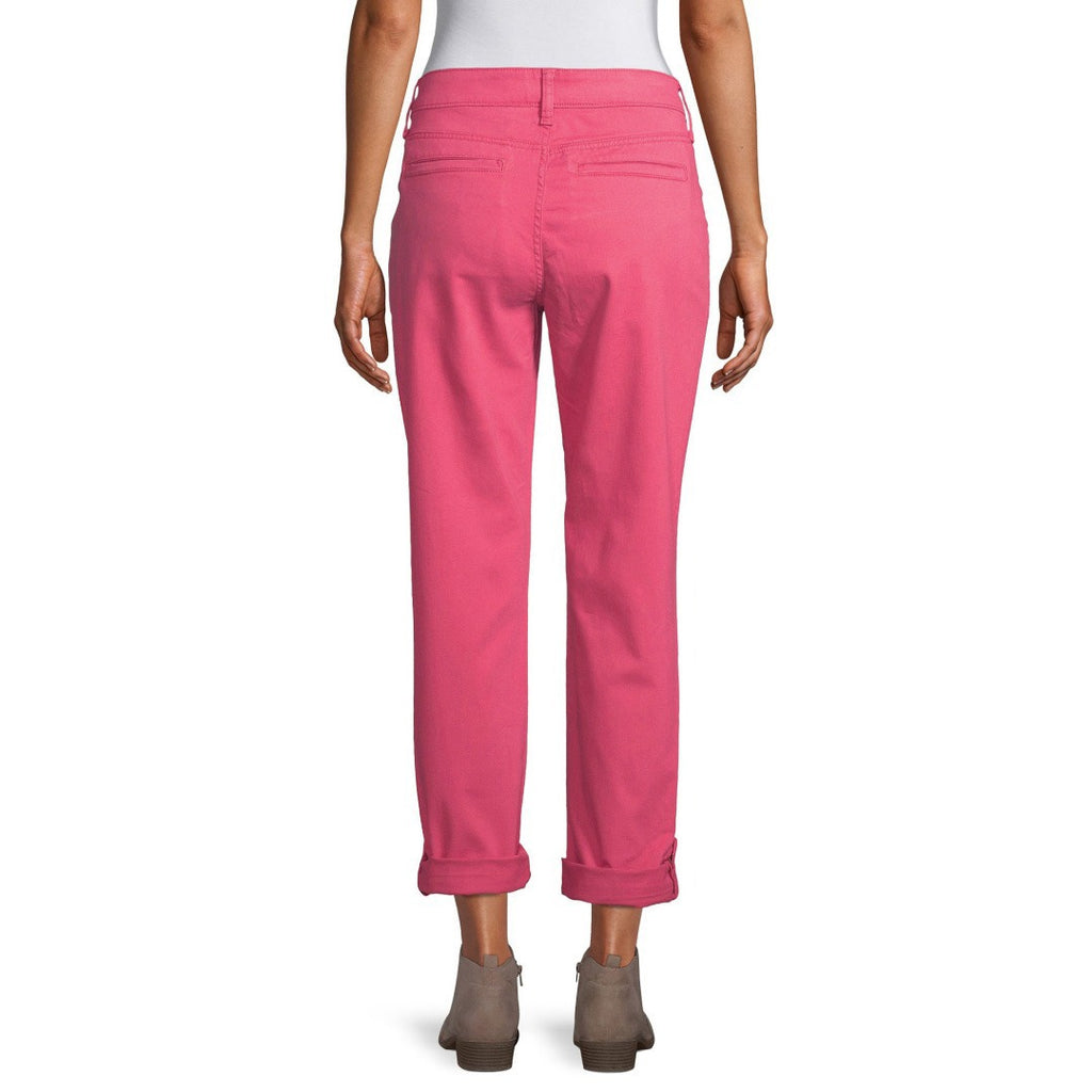 st jhn bay mid rise stretchable claret red straight cotton pant