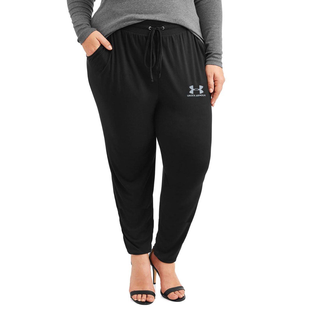 undr armr slim fit plus size black summer trouser for women