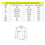 new dirction stretchable dust green denim jacket