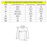 new dirction stretchable medium blue denim jacket