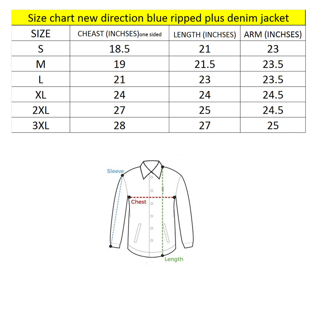 new dirction stretchable medium blue plus size ripped denim jacket