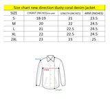 new dirction stretchable dust coral denim jacket