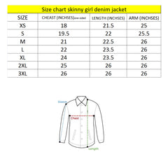 skiny girl collarless stretchable snake stripe denim jacket